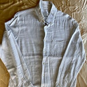 Club Monaco Slim Seersucker Linen-Cotton Shirt